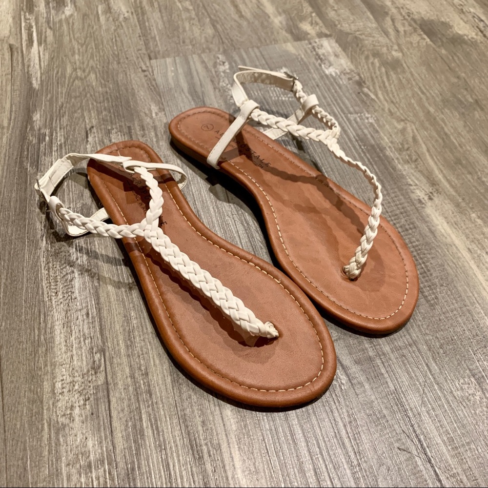 White Braided Sandals